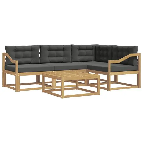 Sänkt pris vidaXL Utomhussoffset 5 pcs Vit och antracit 79 x 79 x 37 cm Polyester