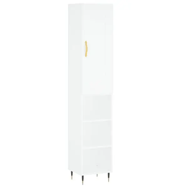 vidaXL Högskåp vit 34,5x34x180 cm konstruerat trä Extra rabatt