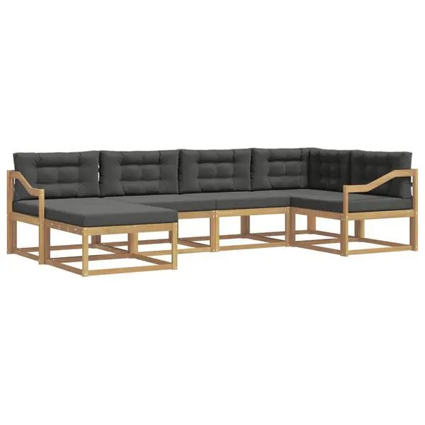 vidaXL Utomhussoffset med kudde 5 pcs Vit och antracit Polyester Reapris