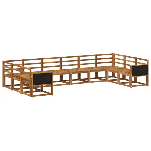 Fri frakt vidaXL Utomhussoffset 10 pcs Naturlig Massivt Akaciaträ