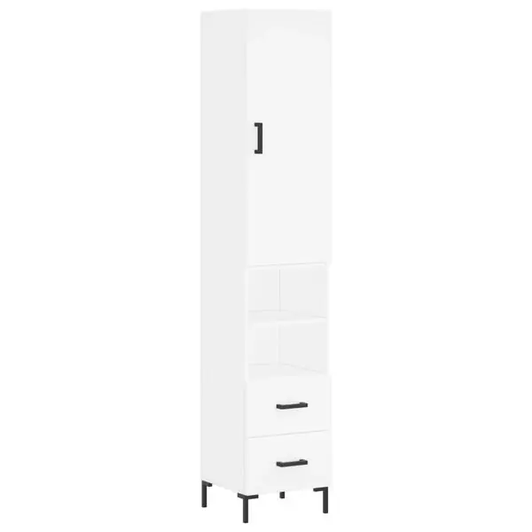 vidaXL Högskåp vit 34,5x34x180 cm konstruerat trä Rabatt