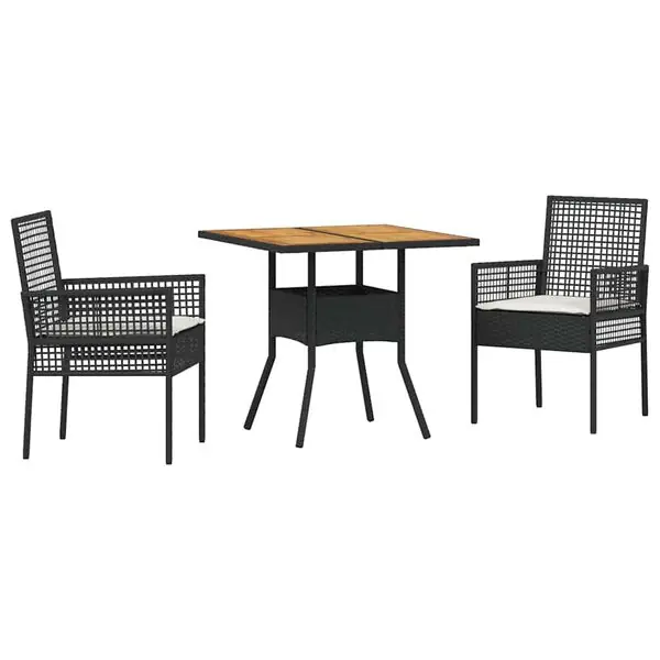vidaXL Trädgårdsmöbelset 3 pcs Svart konstrotting Köp online