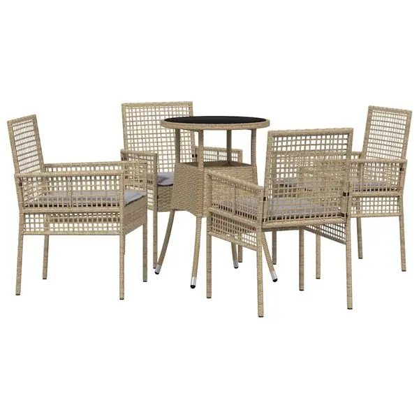 vidaXL Trädgårdsmöbelset 5 pcs Beige konstrotting Outlet
