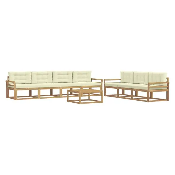 vidaXL Utomhussoffset med kudde 7 pcs Vit och grädde Beställ idag