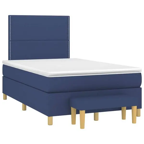 vidaXL Ramsäng med madrass blå 120x190 cm tyg Nedsatt pris