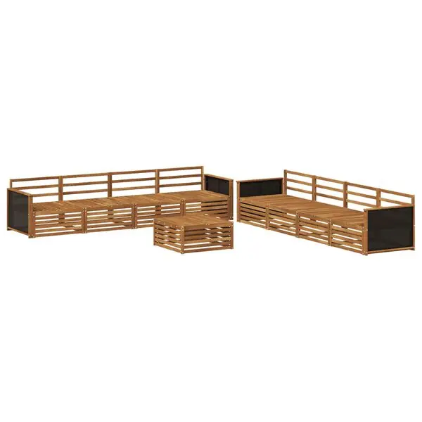 vidaXL Utomhussoffset 9 pcs Naturlig Massivt akaciaträ Sänkt pris