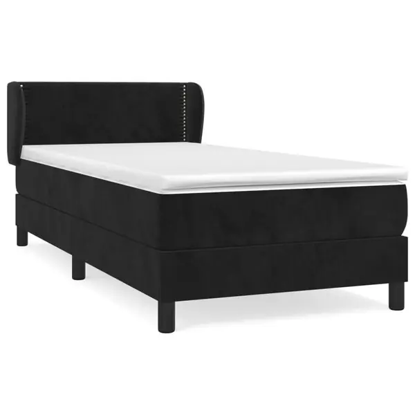Premium vidaXL Ramsäng med madrass svart 80x200 cm sammet