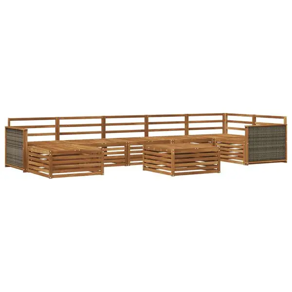 vidaXL Utomhussoffset 8 pcs Naturlig Fynd