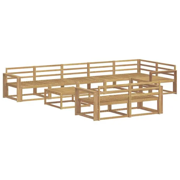 Expressleverans vidaXL Utomhussoffset 9 pcs Vit 79 x 79 x 37 cm Massivt Akaciaträ