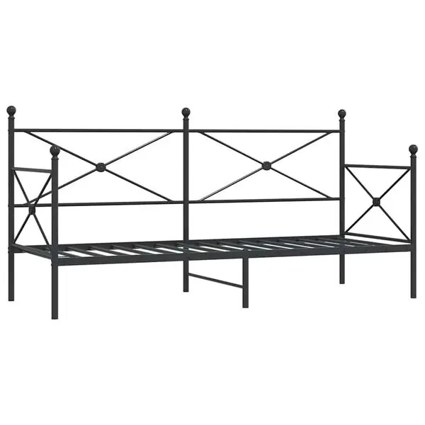 vidaXL Dagbädd utan madrass svart 75x190 cm stål Erbjudande