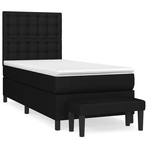 Beställ idag vidaXL Ramsäng med madrass svart 90x190 cm tyg