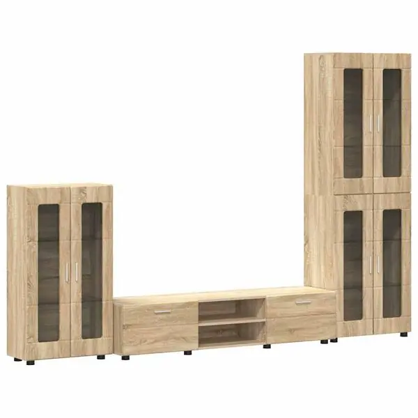 Fynd vidaXL TV-bänkset med låda FLORIN 3 pcs Sonoma-ek Konstruerat trä
