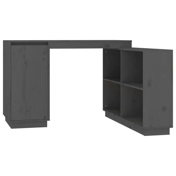 vidaXL Skrivbord grå 110x50x75 cm massiv furu Begränsat antal