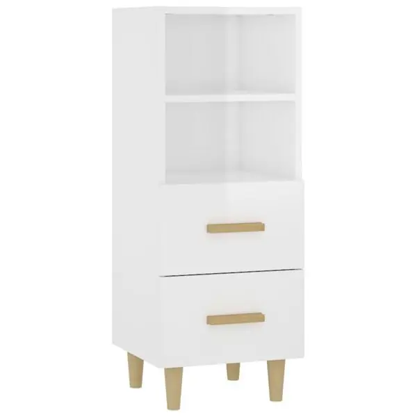 Rabatt vidaXL Skåp vit högglans 34,5x34x90 cm konstruerat trä
