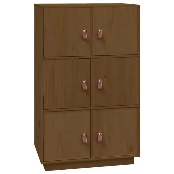 vidaXL Vitrinskåp honungsbrun 67x40x108,5 cm massiv furu Rabatt