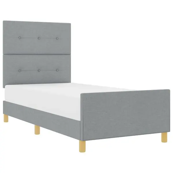 vidaXL Sängram med huvudgavel Ljusgrå 90 x 190 cm tyg Kundfavorit