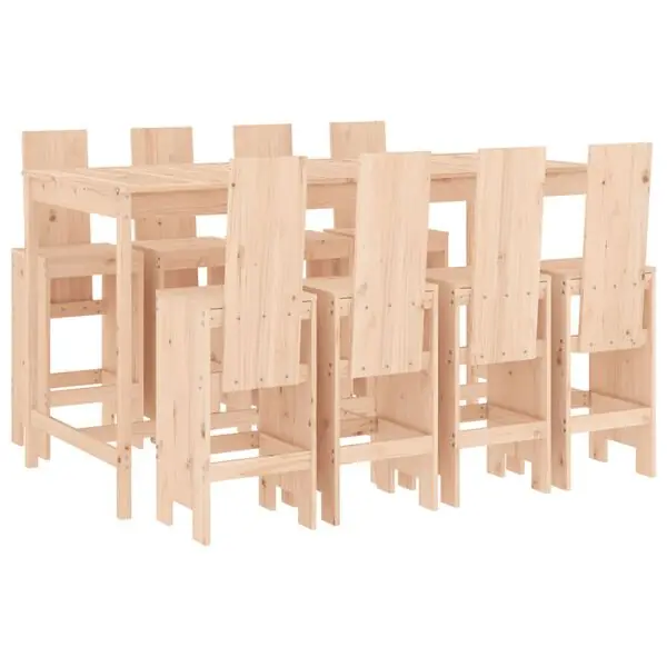 vidaXL Barmöbler för trädgården 9 delar massiv furu Premium
