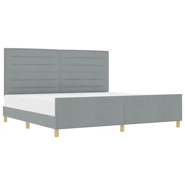 Snabb leverans vidaXL Sängram med huvudgavel Ljusgrå 200 x 200 cm tyg