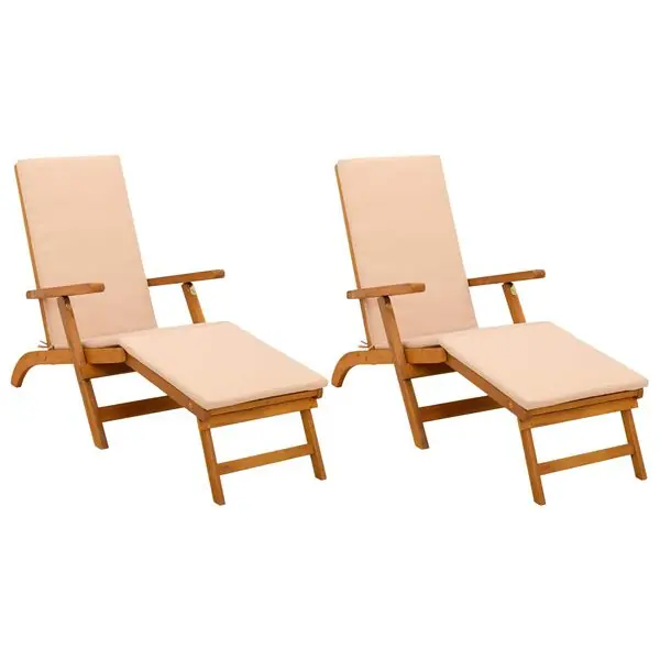 Kampanj vidaXL Reclining och Fällbar Solstol 2 pcs 55 x 146 x 91 cm