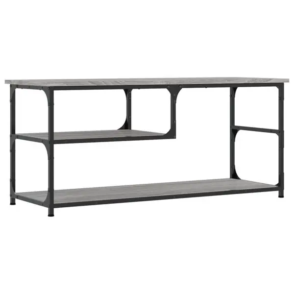 vidaXL Tv-bänk grå sonoma 103x38x46,5 cm konstruerat trä och stål Trygg betalning