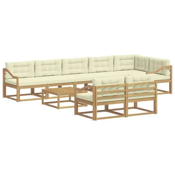 Trygg betalning vidaXL Utomhussoffset 9 pcs Vit och grädde 79 x 79 x 37 cm Polyester