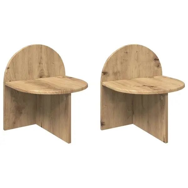 vidaXL Sängbord 2 pcs Artisan-ek 40 x 35,5 x 45,5 cm Konstruerat trä Fri frakt