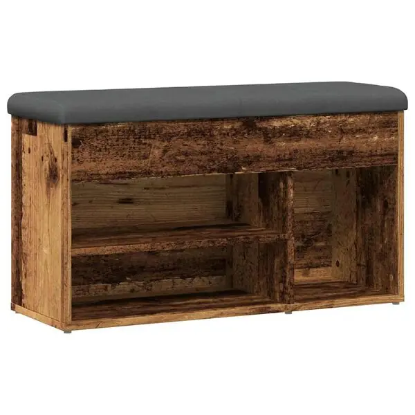 vidaXL Skobänk gammalt trä 82x32x45,5 cm konstruerat trä Bästa pris