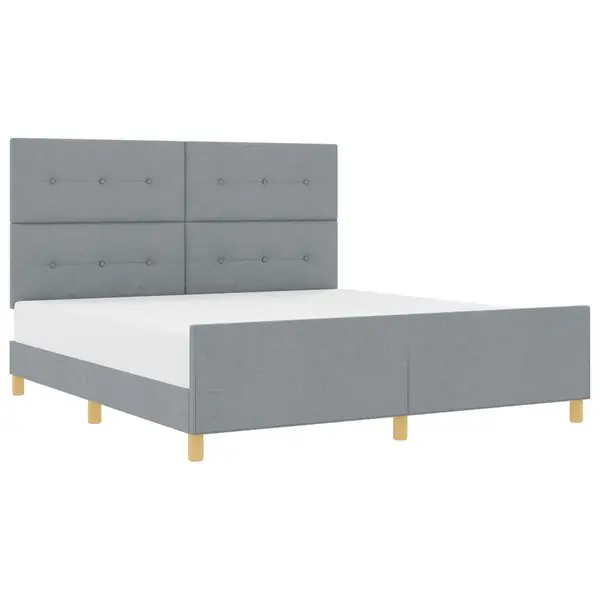Snabb leverans vidaXL Sängram med huvudgavel Ljusgrå 180 x 200 cm tyg