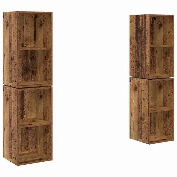 vidaXL TV-bänkset 4 pcs Gammalt trä 37 x 37 x 72 cm Konstruerat trä Nedsatt pris