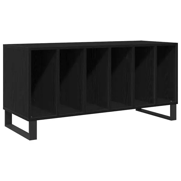vidaXL Skivskåp med hylla Svart Ek 100 x 38 x 48 cm Konstruerat trä Endast denna vecka