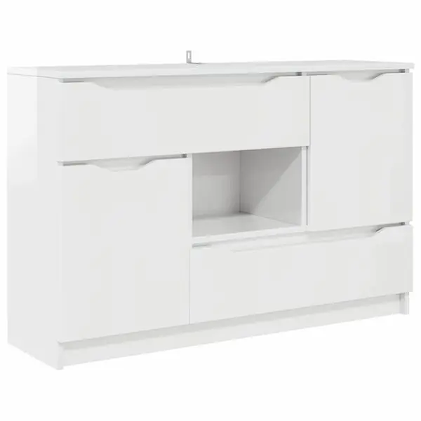 vidaXL Sideboard Högblanka vita 100 x 30 x 65,6 Konstruerat trä Köp online