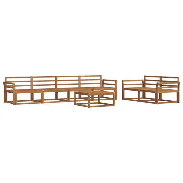 Erbjudandepris vidaXL Utomhussoffset 7 pcs Naturfärg Massivt Akaciaträ