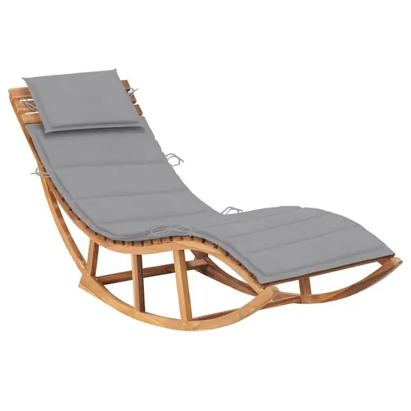 vidaXL Solsäng med dyna gungdesign massiv teak Säker betalning