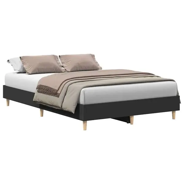 Fynd vidaXL Sängram utan madrass svart 140x190 cm konstruerat trä