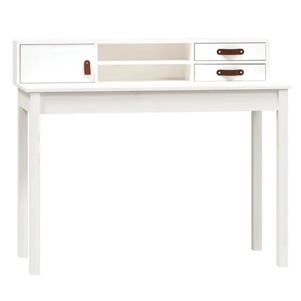 Kampanj vidaXL Skrivbord vit 110x50x93 cm massiv furu