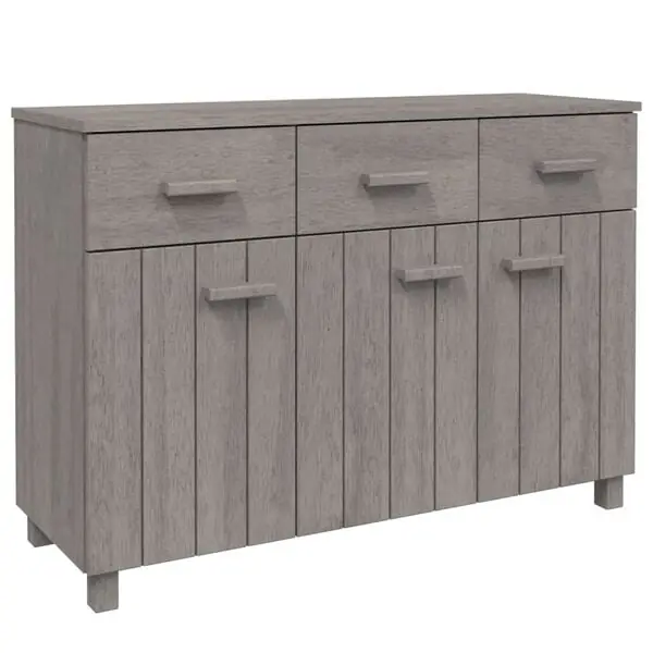 vidaXL Skänk HAMAR ljusgrå 113x40x80 cm massiv furu Rabatt