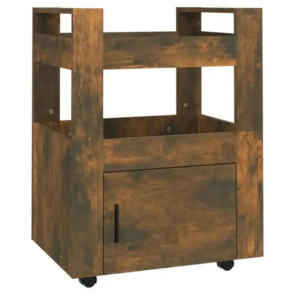 vidaXL Köksvagn rökfärgad ek 60x45x80 cm konstruerat trä Säker betalning
