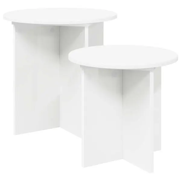Bästa pris vidaXL Sidobordsset med lagring 2 pcs Konstruerat trä
