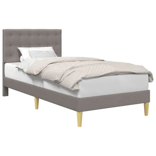 Säker betalning vidaXL Sängram med huvudgavel Taupe 90 x 200 cm Tyg
