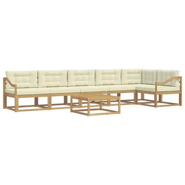 Lägg i varukorgen vidaXL Utomhussoffset 7 pcs Vit och grädde 79 x 79 x 37 cm Polyester