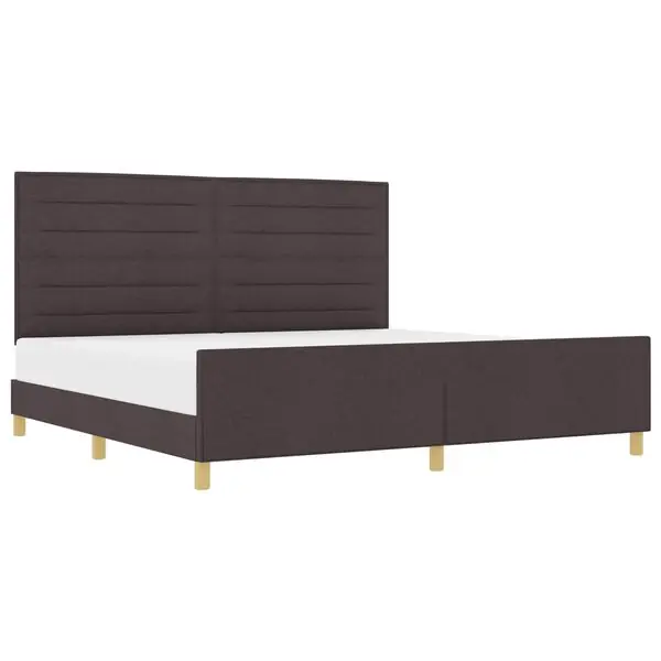 vidaXL Sängram med huvudgavel Mörkbrun 200 x 200 cm tyg Snabb leverans