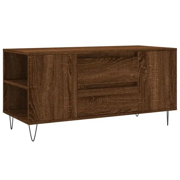 vidaXL Soffbord brun ek 102x44,5x50 cm konstruerat trä Lågt pris