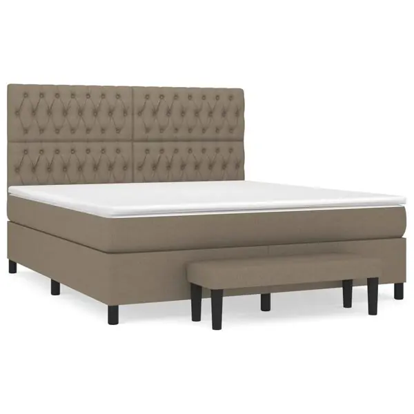 Sänkt pris vidaXL Ramsäng med madrass taupe 180x200 cm tyg