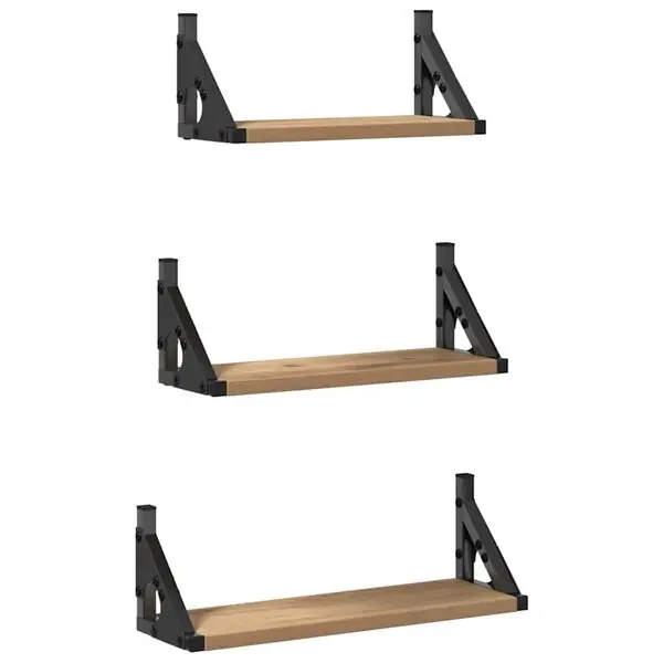 Lågt pris vidaXL Vägg hylla Väggmonterad med lagring 3 pcs Rökek