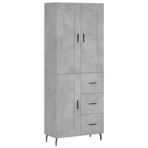 Sänkt pris vidaXL Högskåp betonggrå 69,5x34x180 cm konstruerat trä