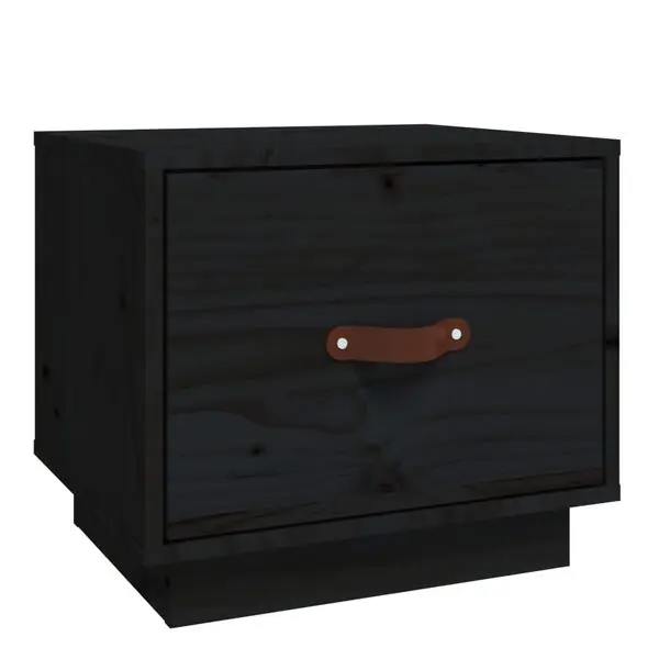Nyhet vidaXL Sängbord svart 40x34x35cm massiv furu