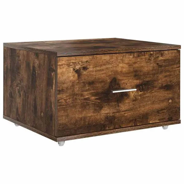 vidaXL Lådans skåp med hjul Rökt ek 55 x 45 x 31 cm Nyhet