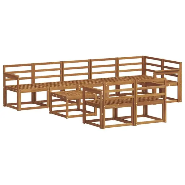 vidaXL Utomhussoffset 9 pcs Naturfärg Massivt Akaciaträ Expressleverans