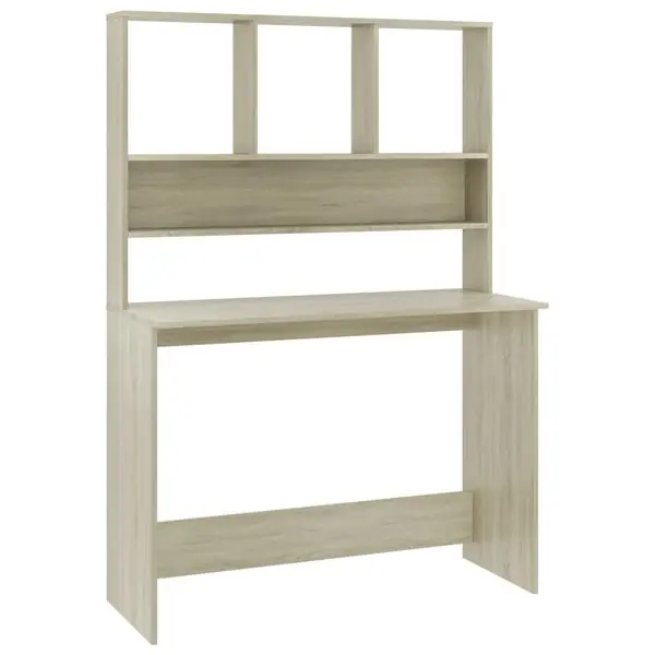 Nedsatt pris vidaXL Skrivbord med hyllor sonoma-ek 110x45x157 cm konstruerat trä
