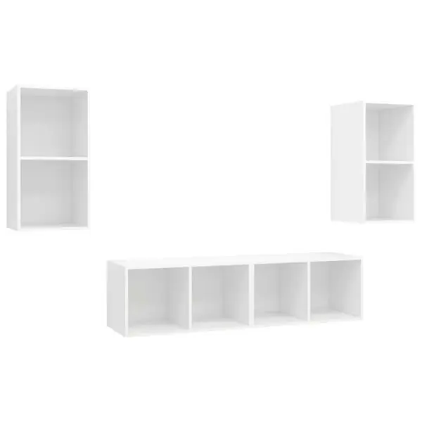 vidaXL Väggmonterade tv-skåp 4 st vit konstruerat trä Billigare